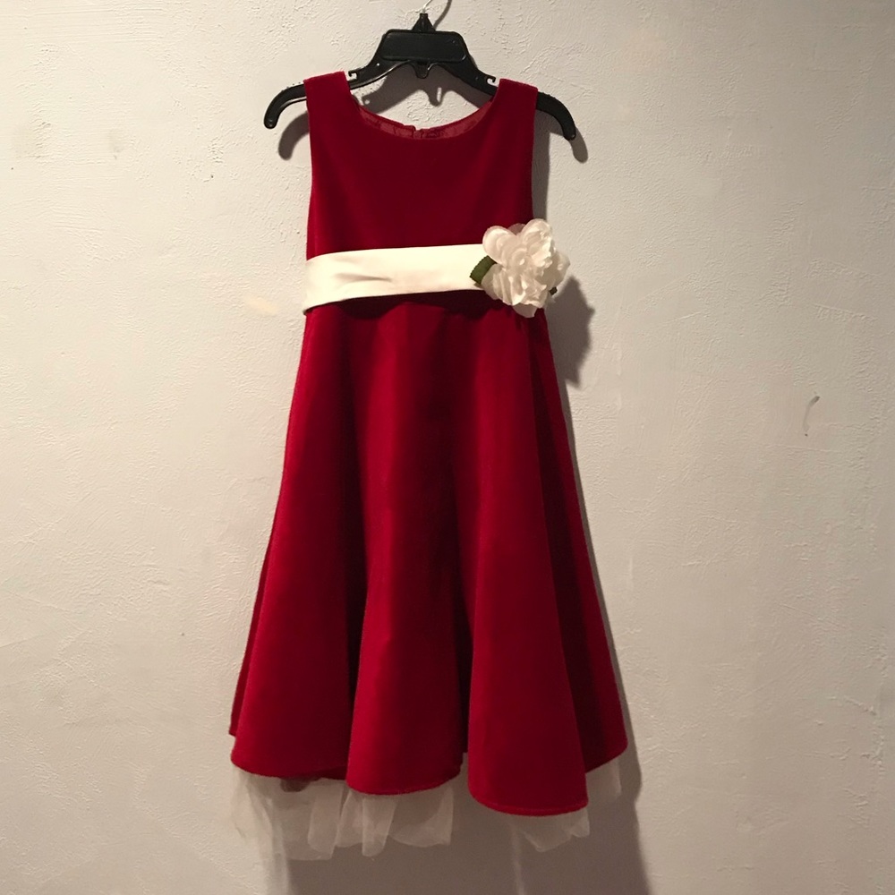 Red velvet dress
